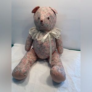 Vintage fabric homemade teddy bear